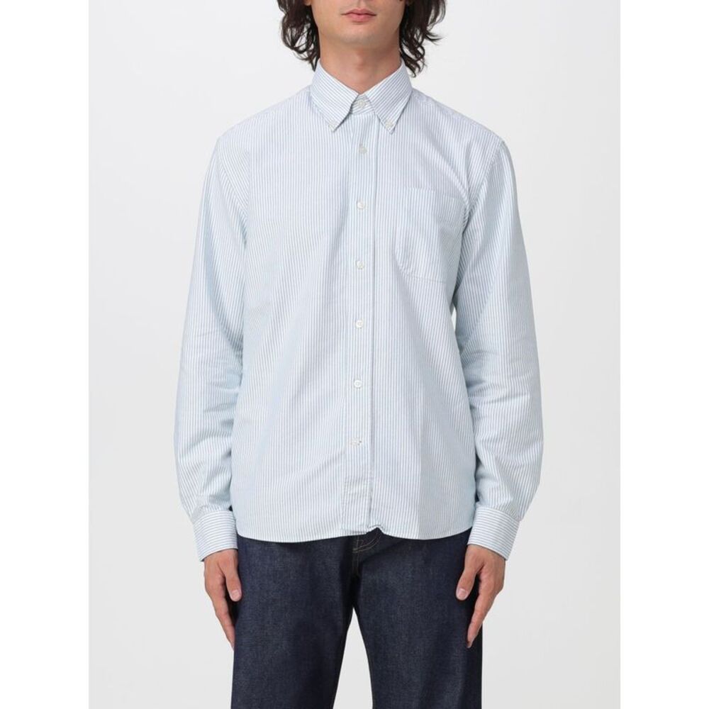 Sebago Men Sebago Striped Cotton Poplin Shirt With Button-Down Collar
